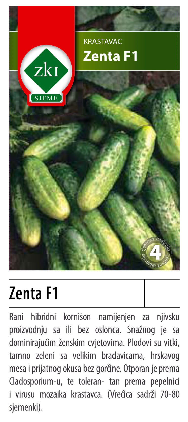 Zenta F1 - krastavac
