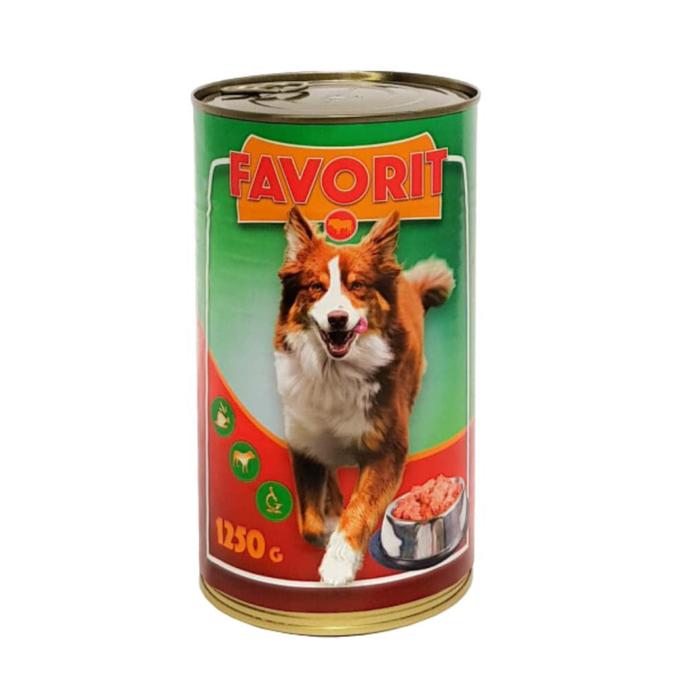 Favorit 1250g, konzerva za pse