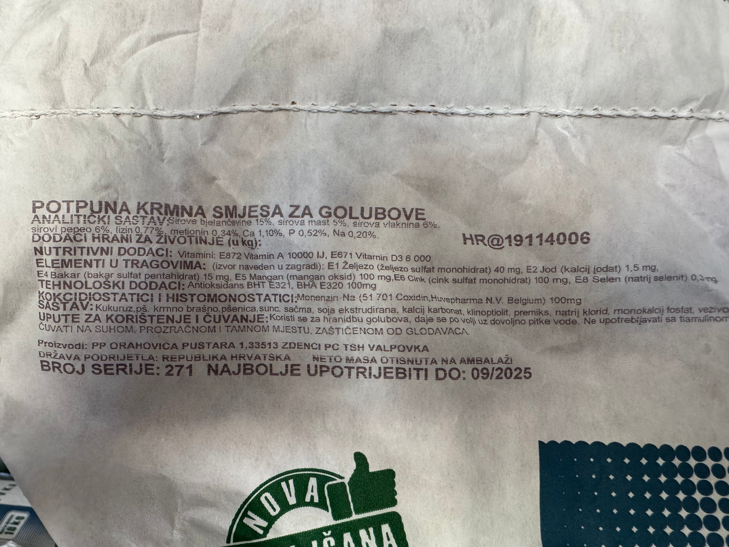 Smjesa za golubove 10kg