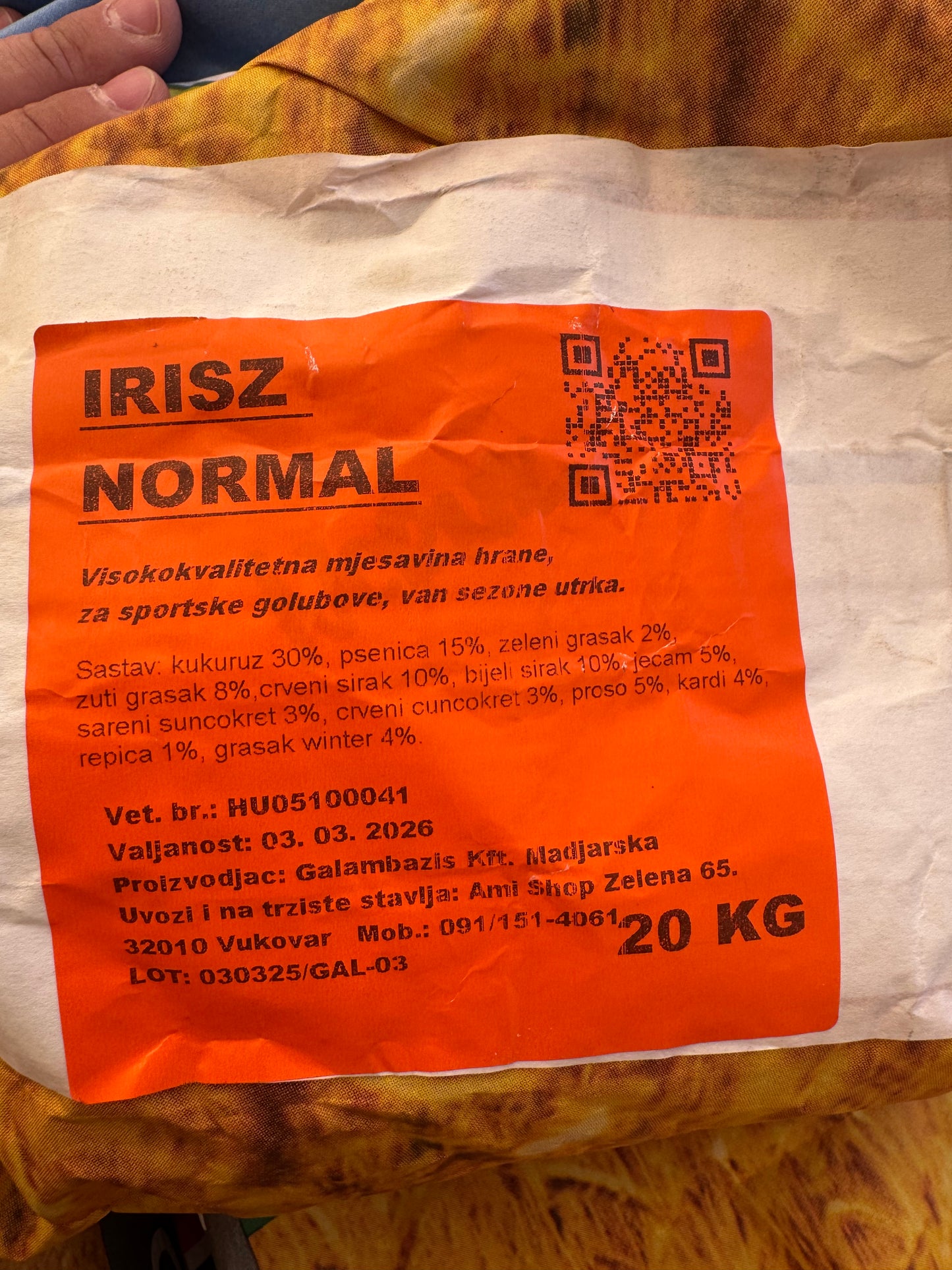 Irisz normal 20kg