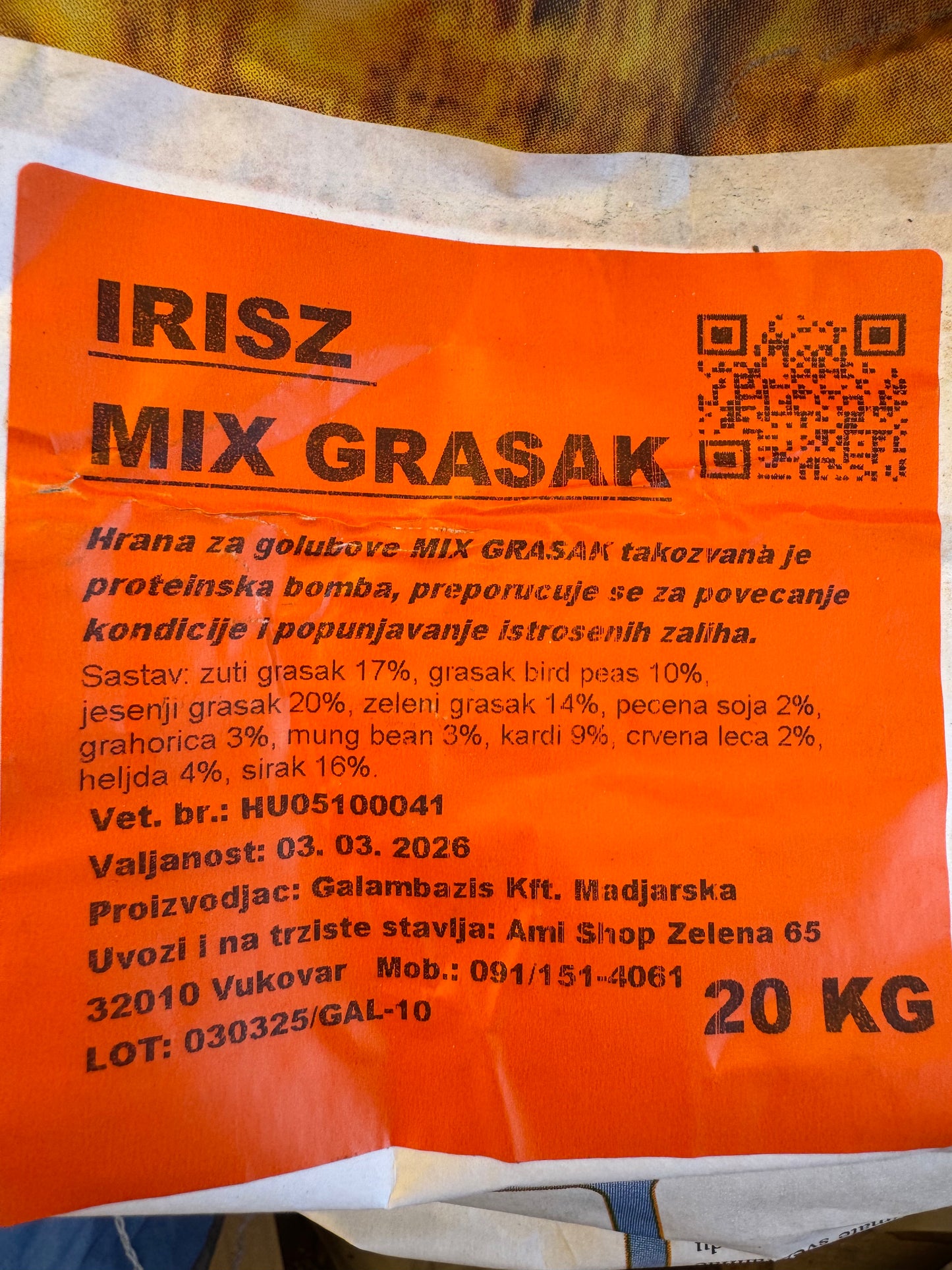 Irisz mix grašak 20kg
