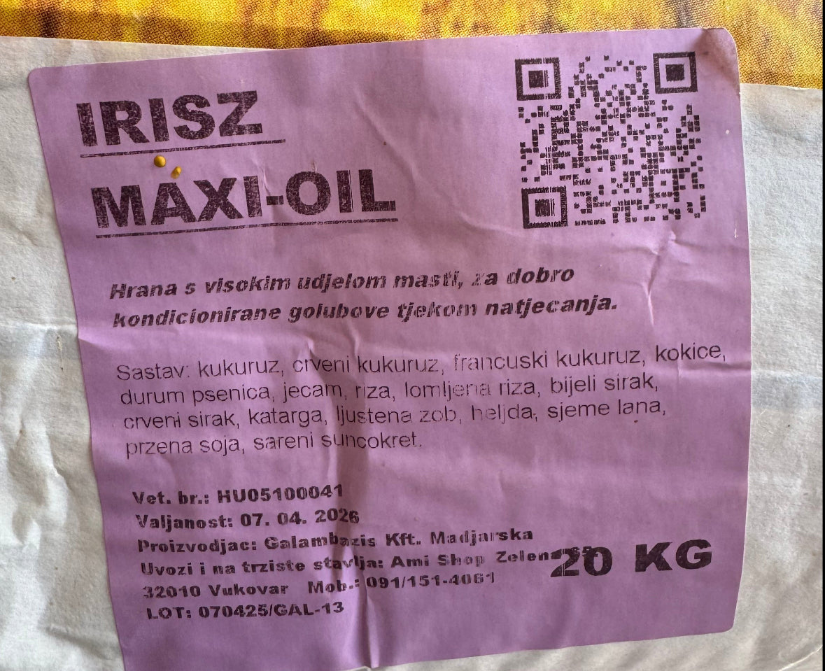 Irisz maxi-oil za golubove 20kg